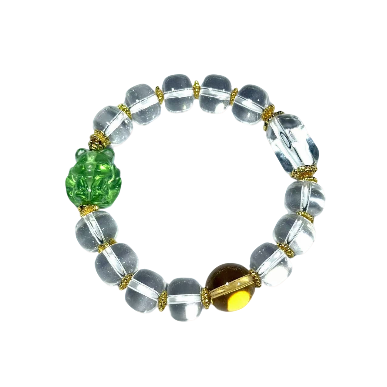 s1414-国风设计款蓝针水晶圆珠DIY手串-赠礼盒