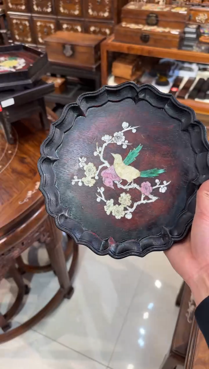 木木头款紫檀喜鹊圆盘88