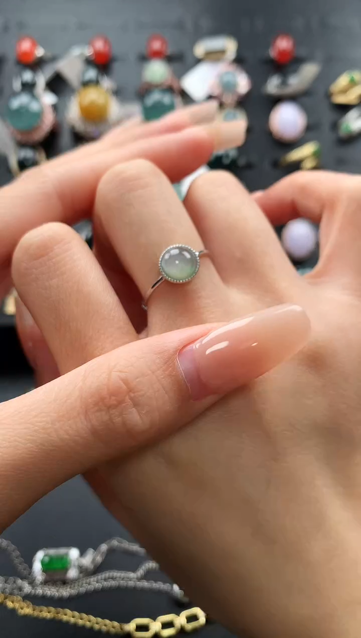 【闪购商品】翡翠戒指银S925镶嵌477547575765