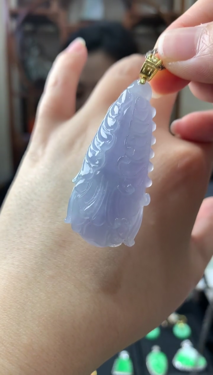 【闪购商品】翡翠吊坠(不含链)18K金镶嵌挂件