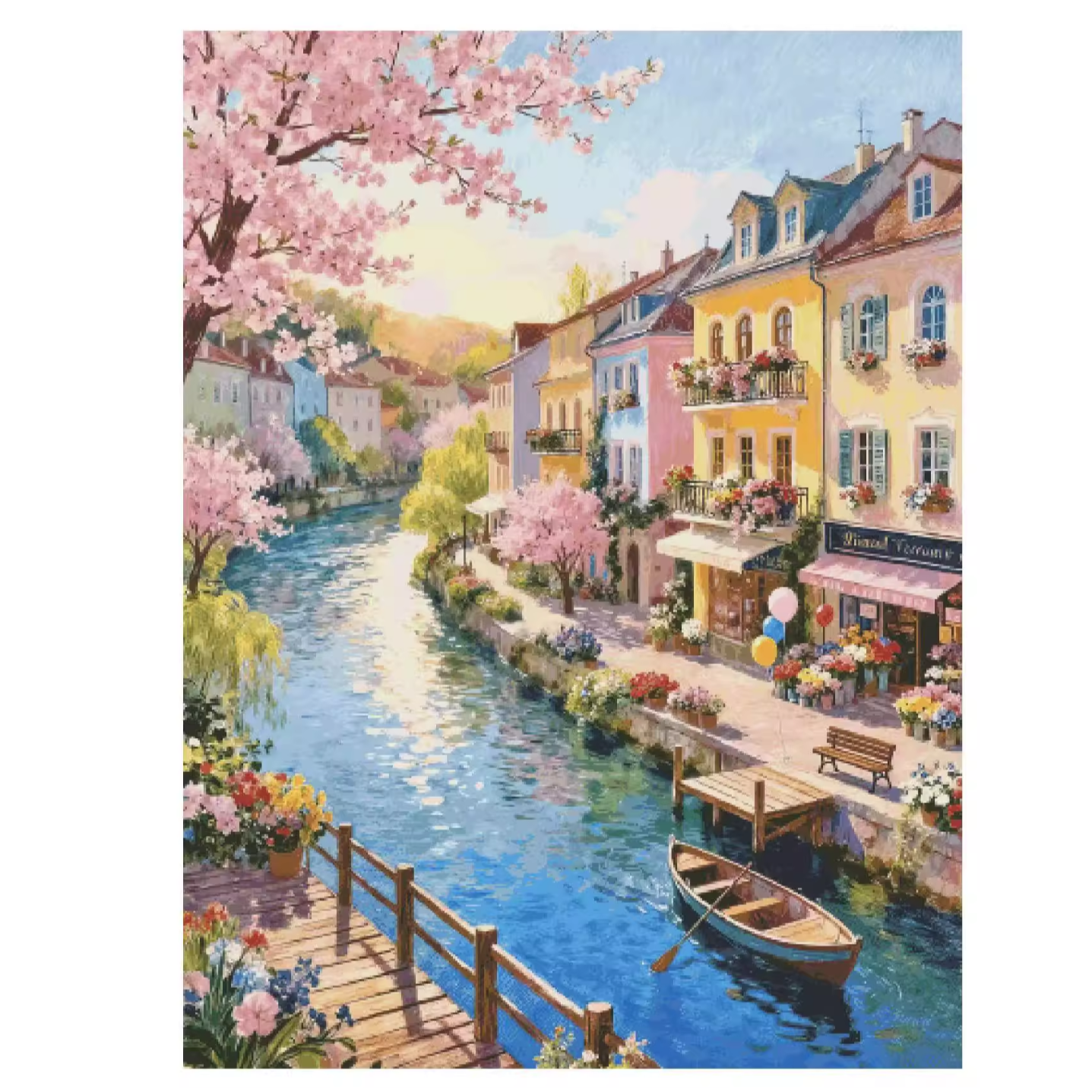【ZZ7948-温暖小镇】十字绣2025新款线绣客厅竖版玄关风景画系列