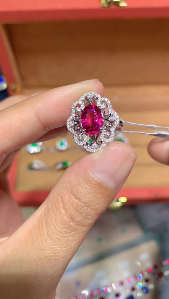 【闪购商品】碧玺戒指18K金镶嵌戒指