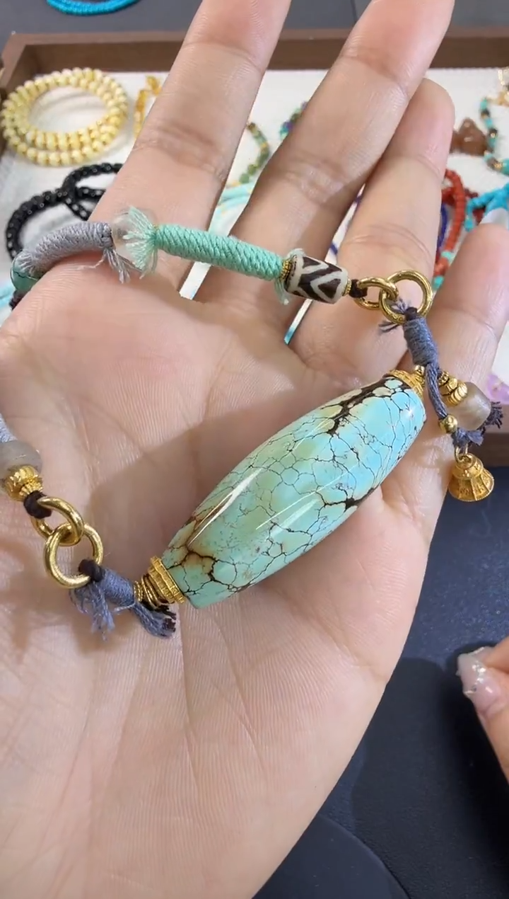 18K金镶嵌绿松石吊坠H1211-3793-200