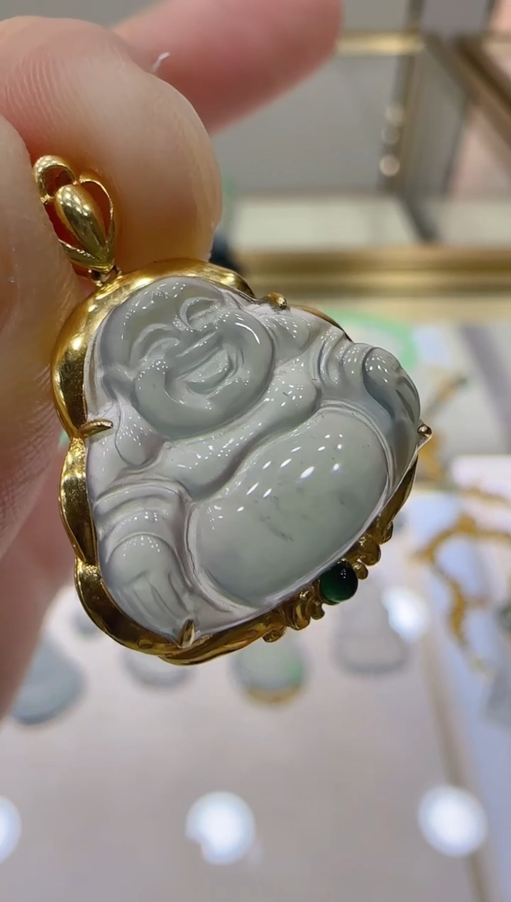 【闪购商品】翡翠吊坠(不含链)18K金镶嵌团购多样性发一件