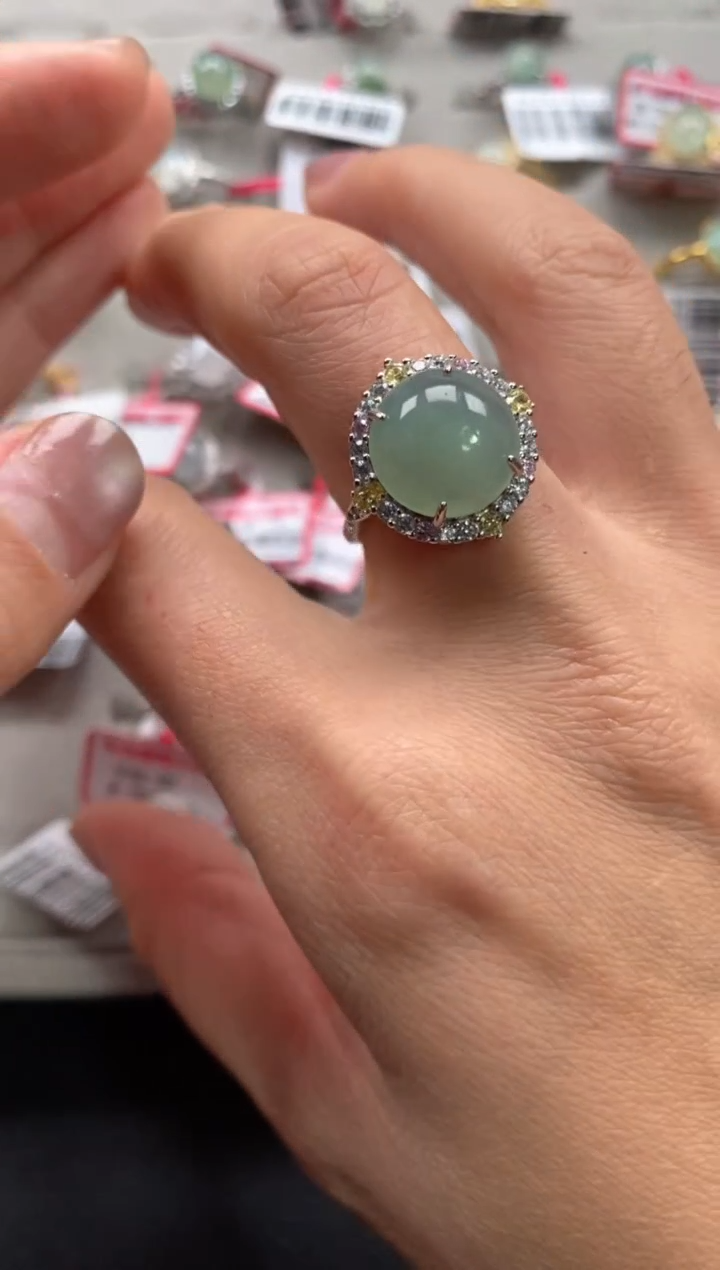 【闪购商品】翡翠戒指银S925镶嵌11111--1