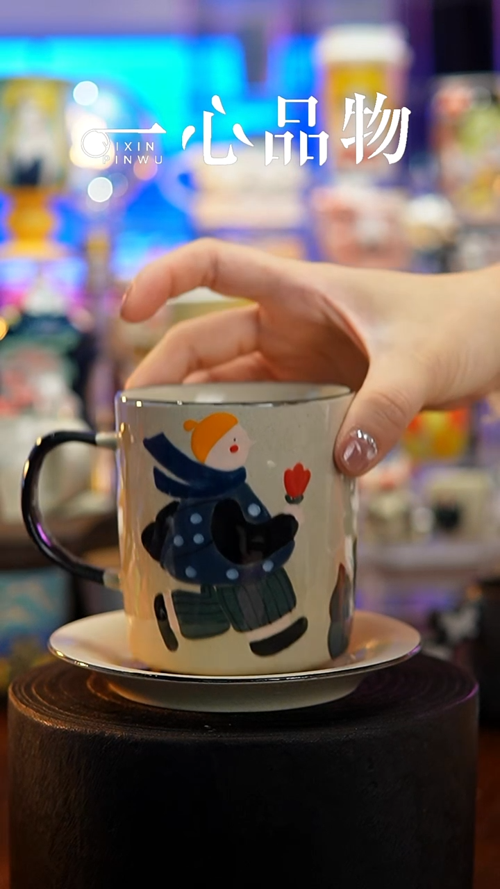 杯子瓷S050景德镇手工手绘杯子摆件