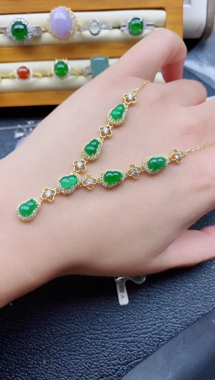 银S925镶嵌戒指翡翠1