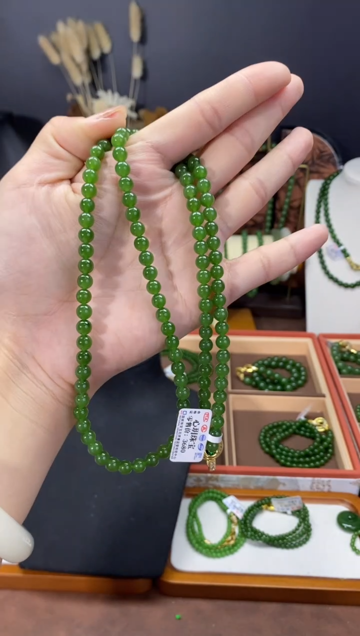 【闪购商品】和田玉（碧玉）颈饰未镶嵌6无矿毛衣链