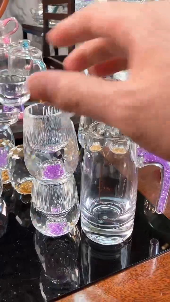 【闪购商品】玺宴新款水晶一壶两水滴杯紫罗兰