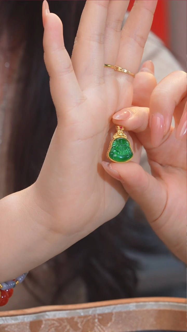 【闪购商品】翡翠吊坠(不含链)18K金镶嵌@@P8342