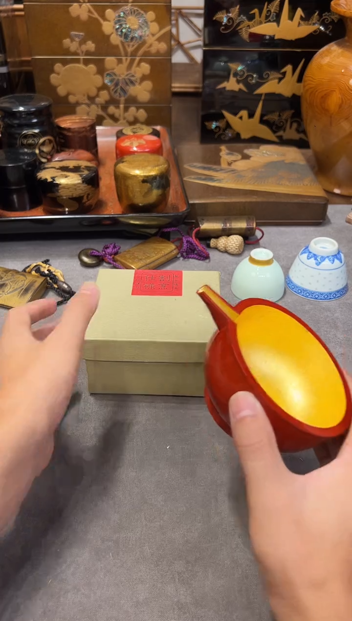 金箔 公道杯    大漆漆器大漆漆器