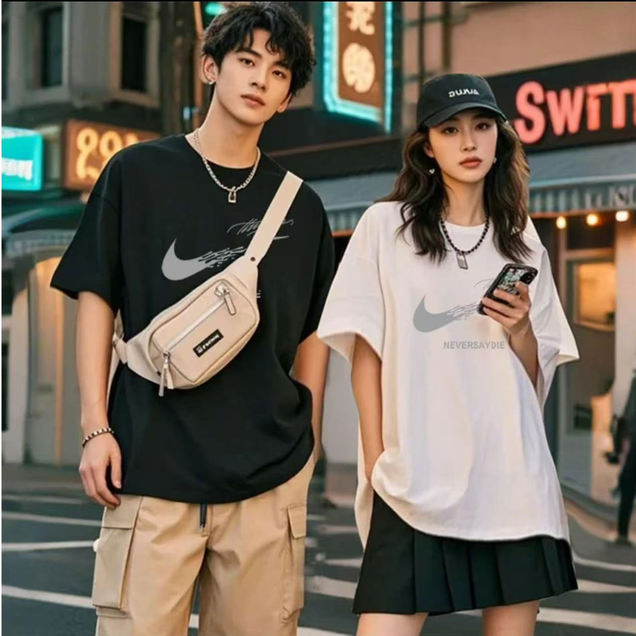 402新款潮牌时尚纯棉圆领男女同款短袖T