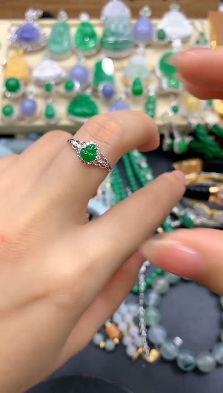 【闪购商品】翡翠戒指18K金镶嵌241-中国好珍宝