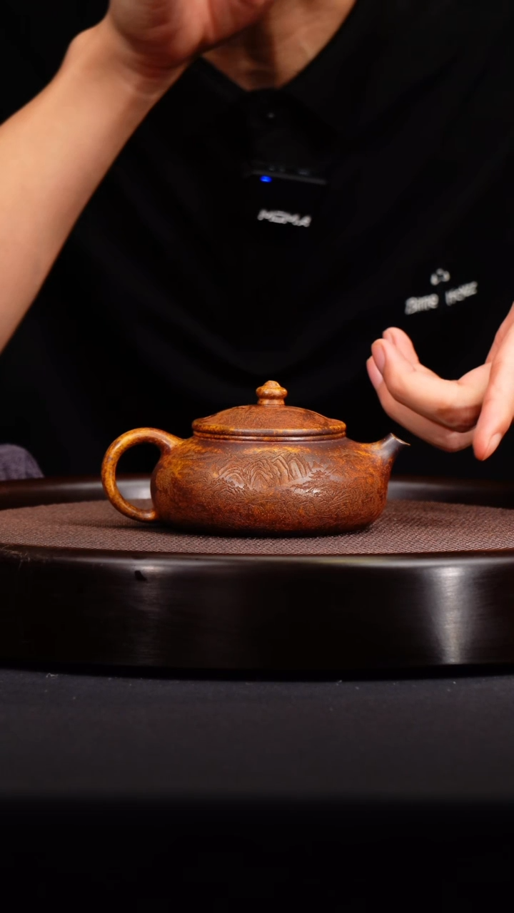 茶壶紫砂寒江        