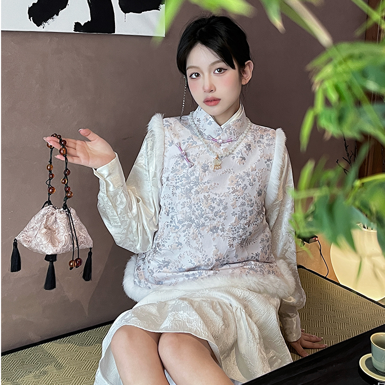 春与夏xCHUNN【荔紫】立领小马甲