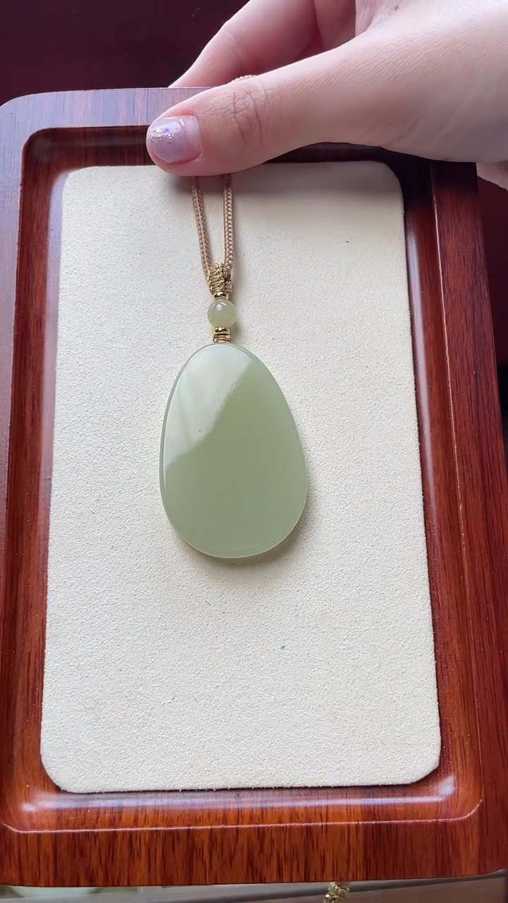 【闪购商品】和田玉挂件未镶嵌平安无事牌尺寸约50*33mm+