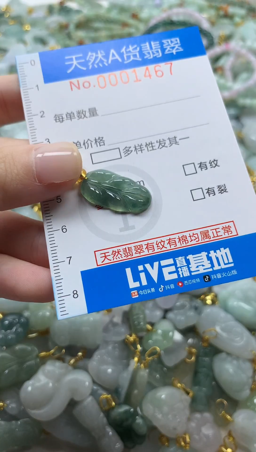 颈饰未镶嵌翡翠净货挂件-1467