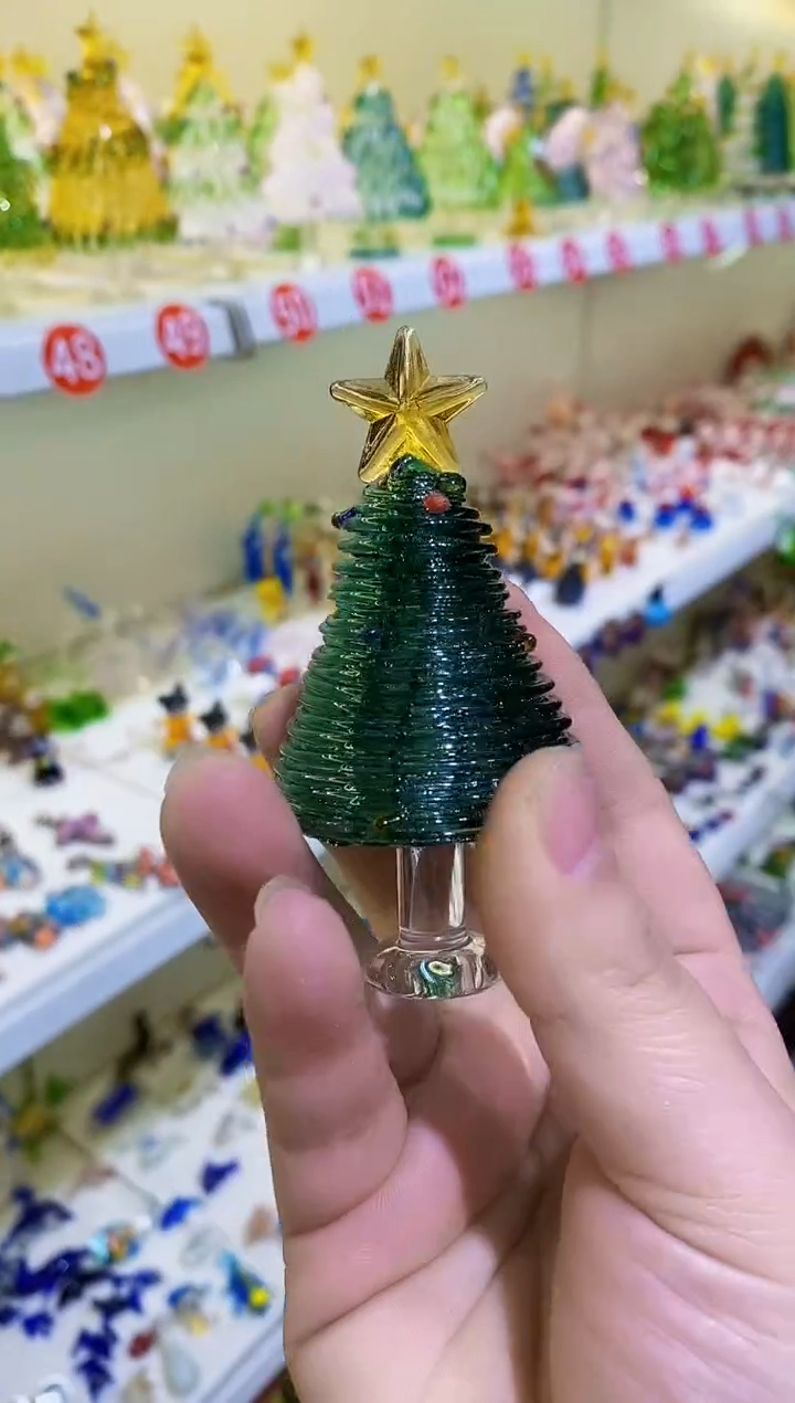 【闪购商品】琉璃手工艺品墨绿圣诞树