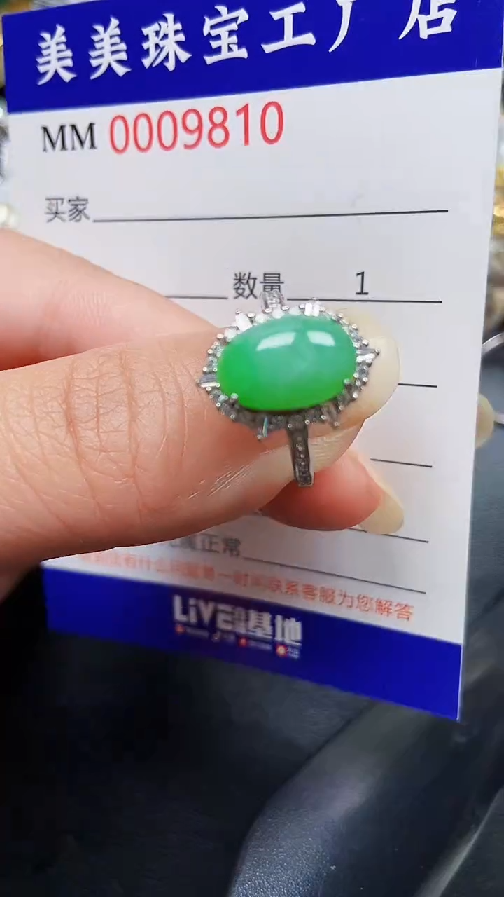 颈饰银S925镶嵌翡翠9810