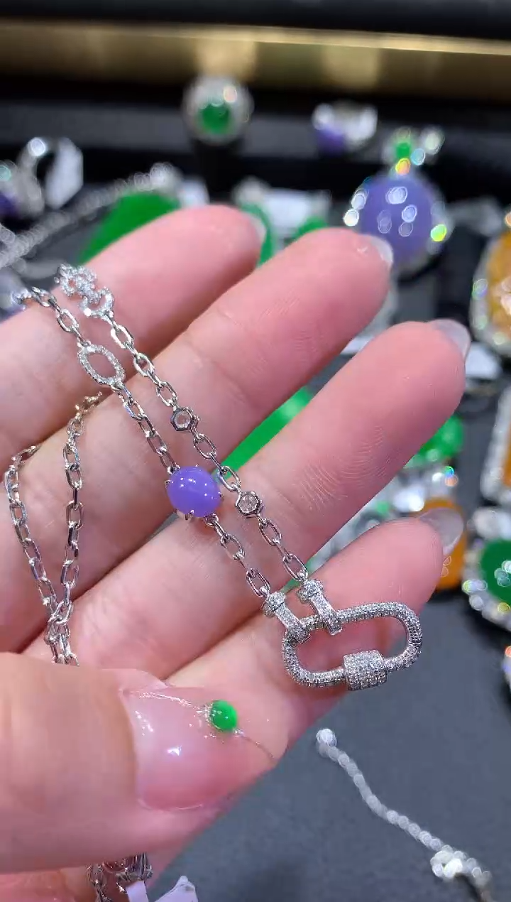 【闪购商品】翡翠颈饰18K金镶嵌184-套链