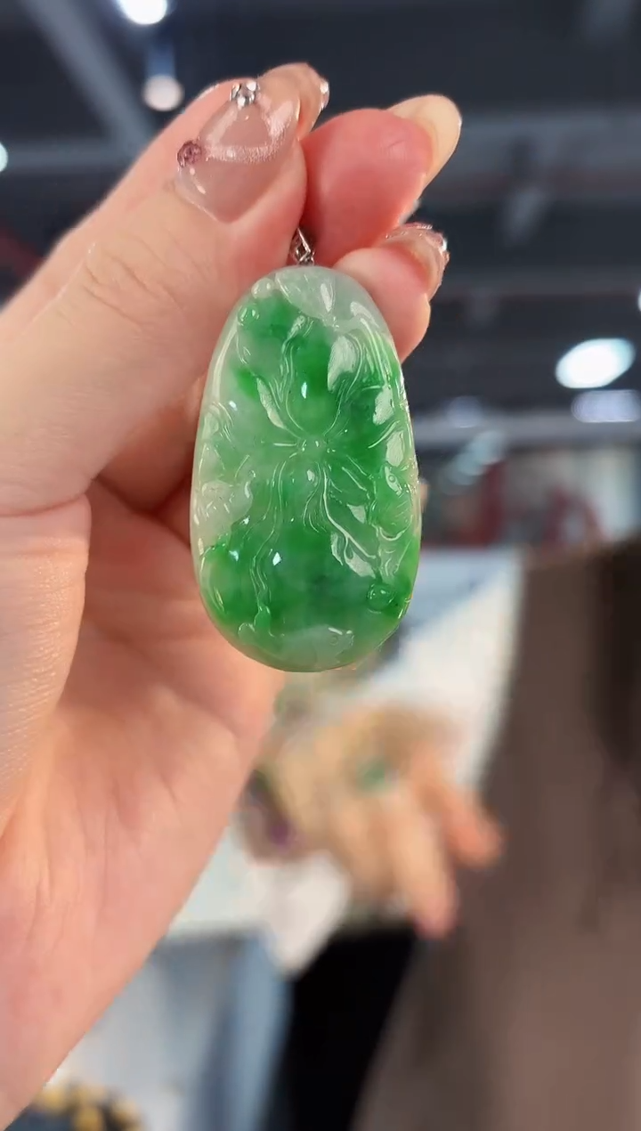 【闪购商品】翡翠颈饰18K金镶嵌缅料A货/支持复检/一件