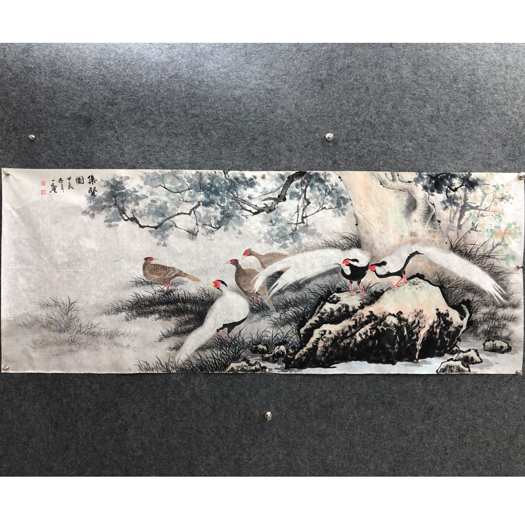 张清澜集贤图手绘国画