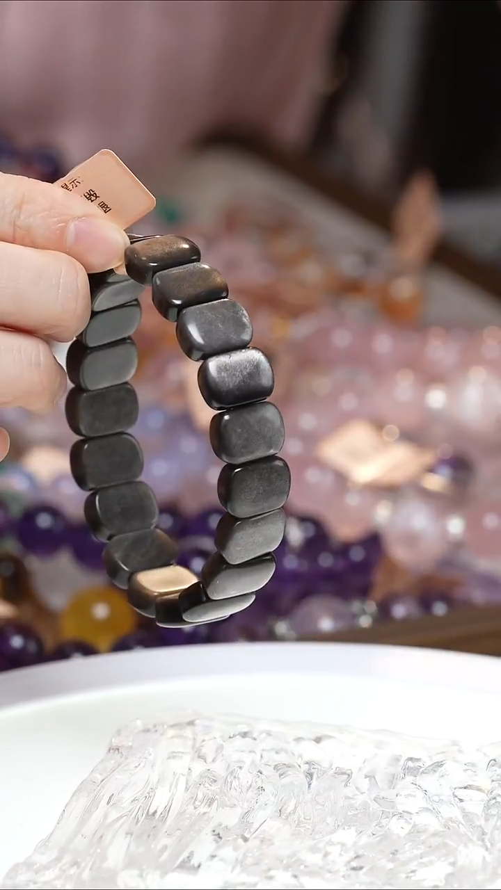 未镶嵌黑曜岩手串黑曜石手牌·MM0025DEC52L318