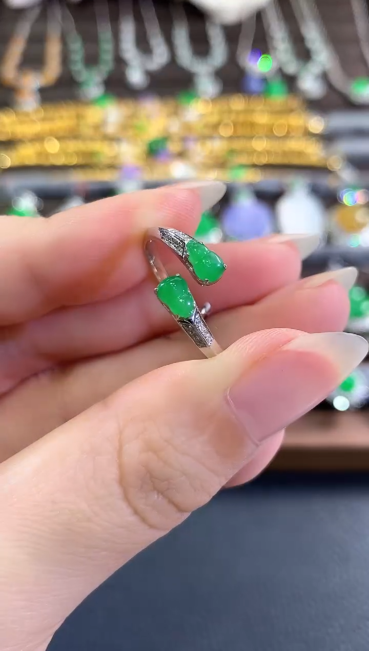 18K金镶嵌戒指翡翠b14多样性一件发货
