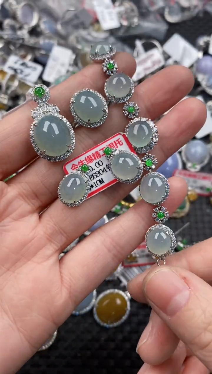 银S925镶嵌戒指翡翠11               8