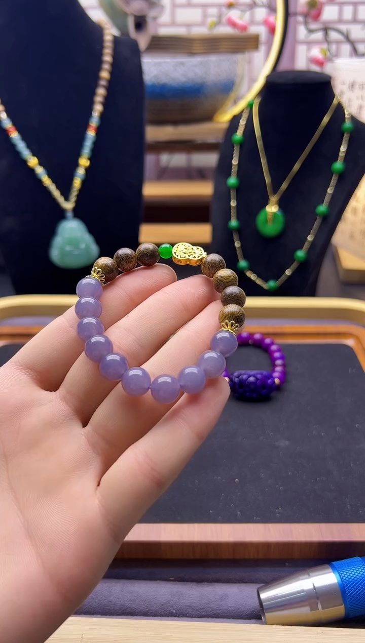 【闪购商品】和田玉手链银S925镶嵌S494