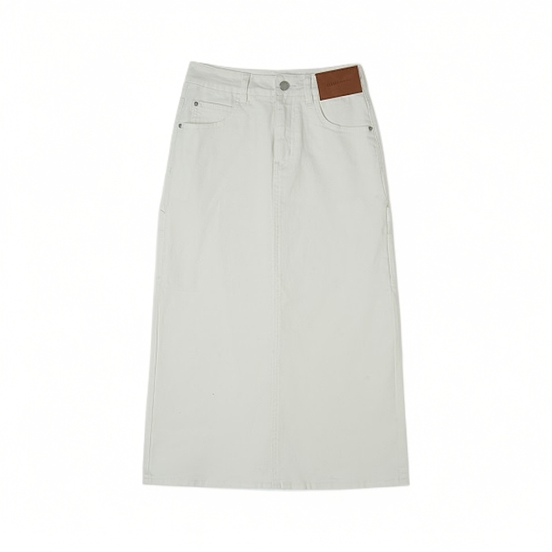 【盼盼补贴】（纯白天使）2024夏季休闲限定新款白牛仔半身裙气质简约