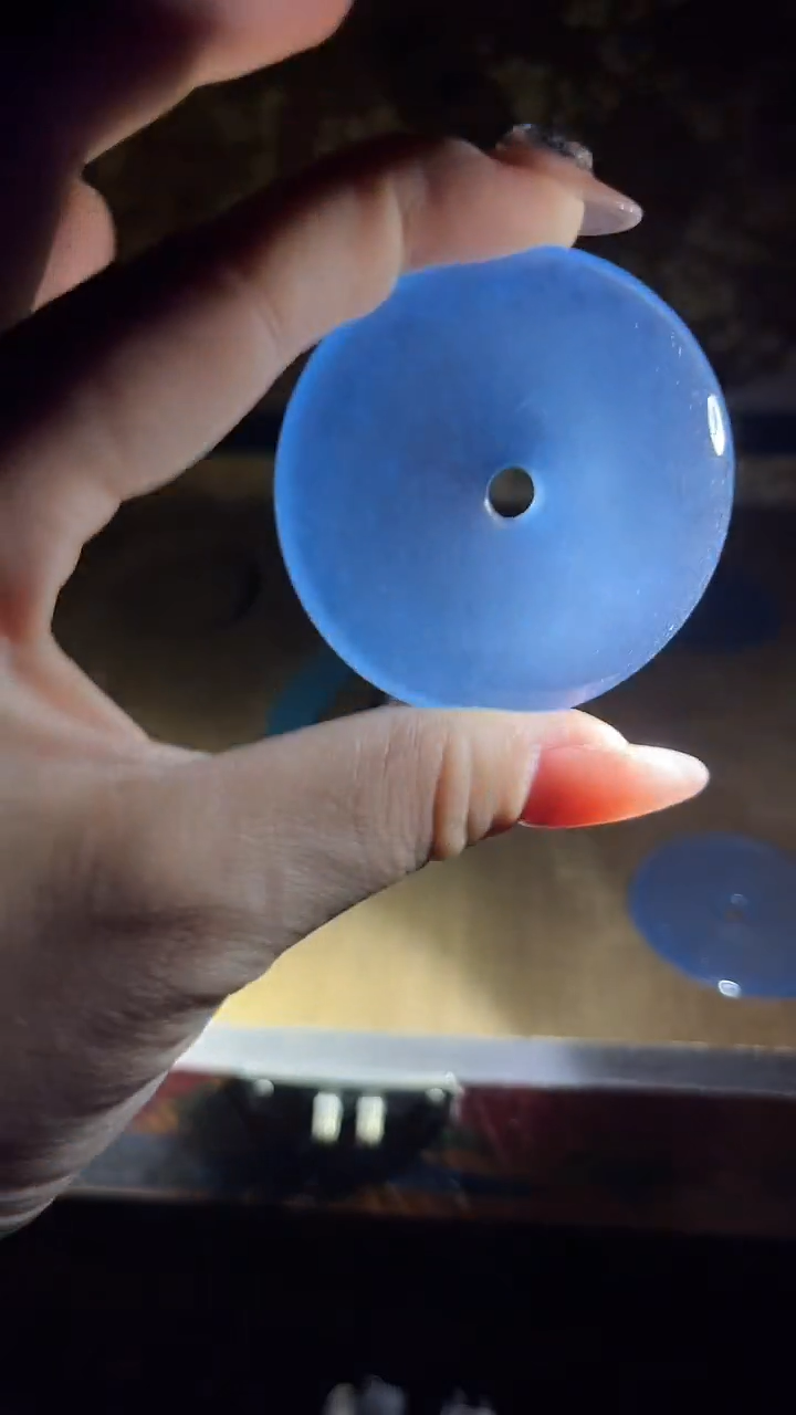 和田玉未镶嵌把件平安扣.1件.天空蓝