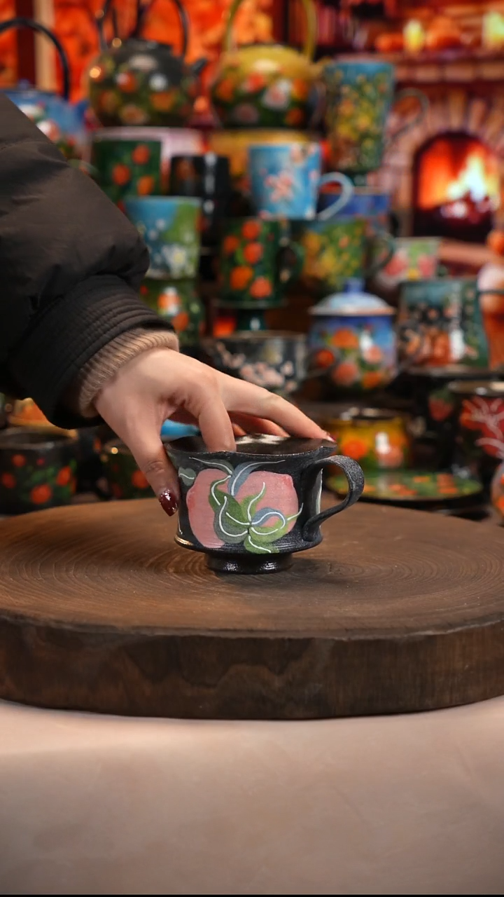 油画  釉下彩   杯子 