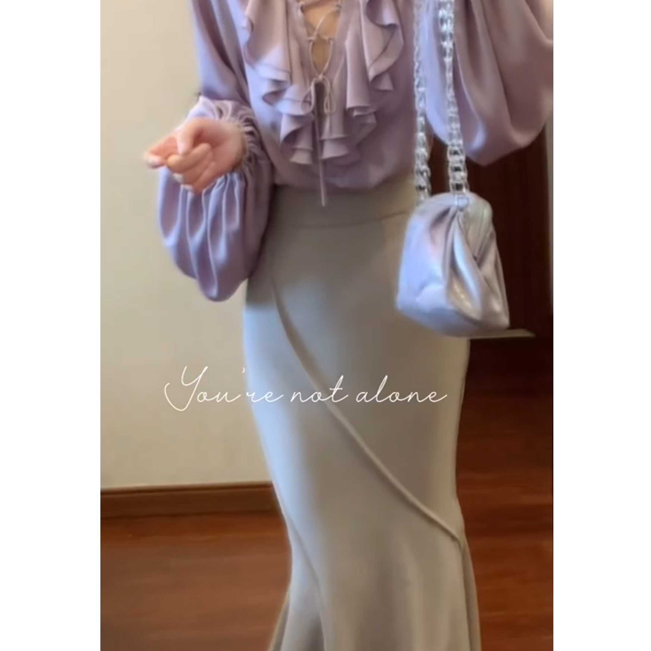 MARIE.COCO紫色早春穿搭一整套女法式独特超好看衬衫鱼尾裙两件套