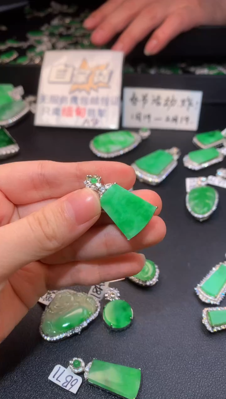 【闪购商品】翡翠颈饰银S925镶嵌翡翠