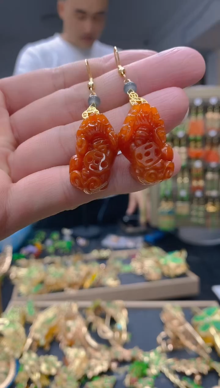 【闪购商品】翡翠耳饰合金0128翡翠耳钩