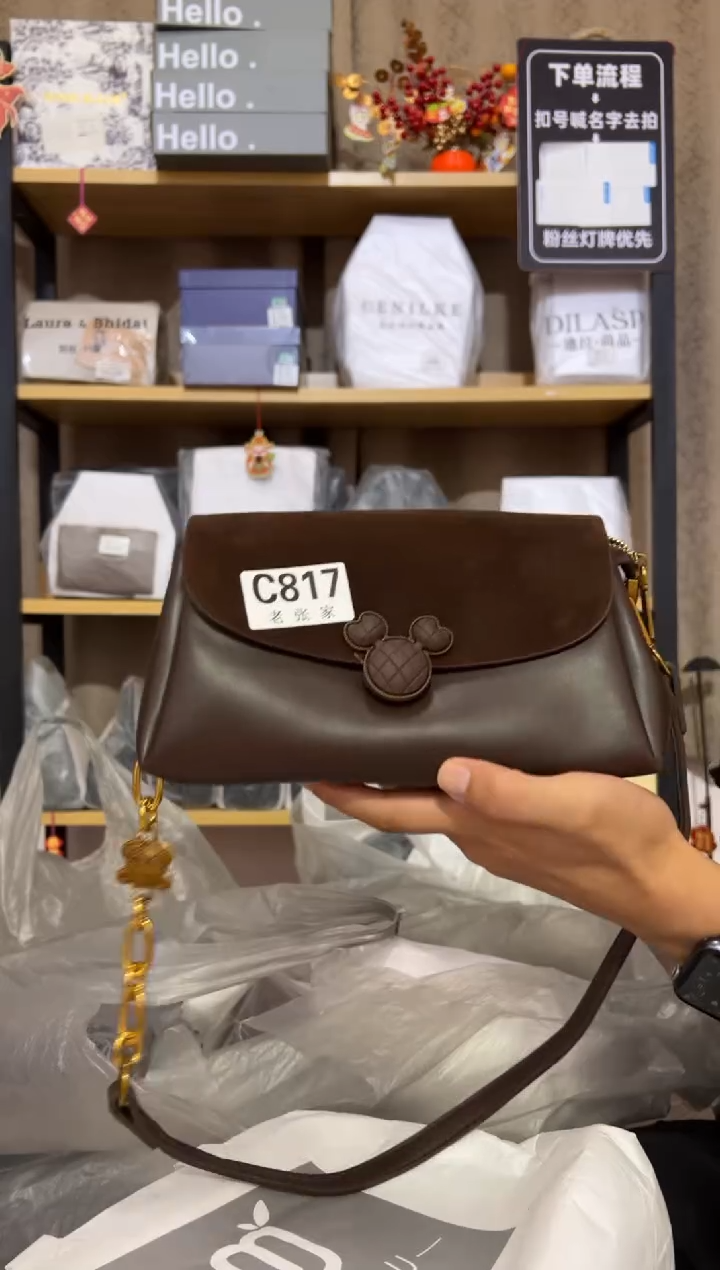 小牛剖层皮革老张家女包817