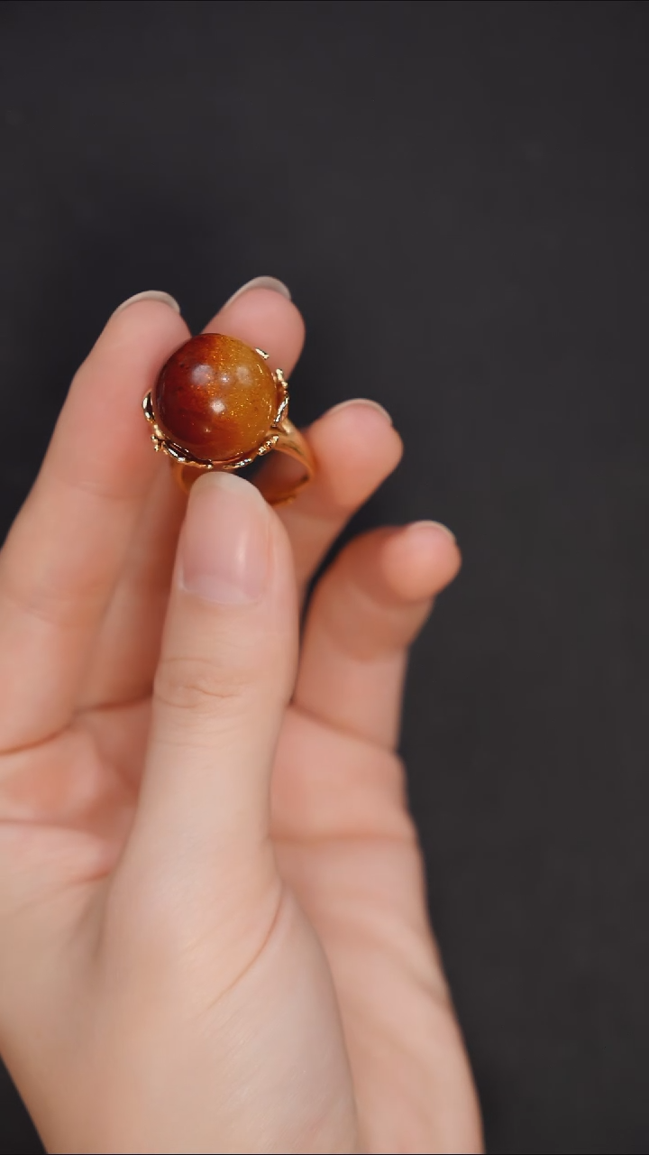 裸石琥珀银S925镶嵌红蓝珀A3407