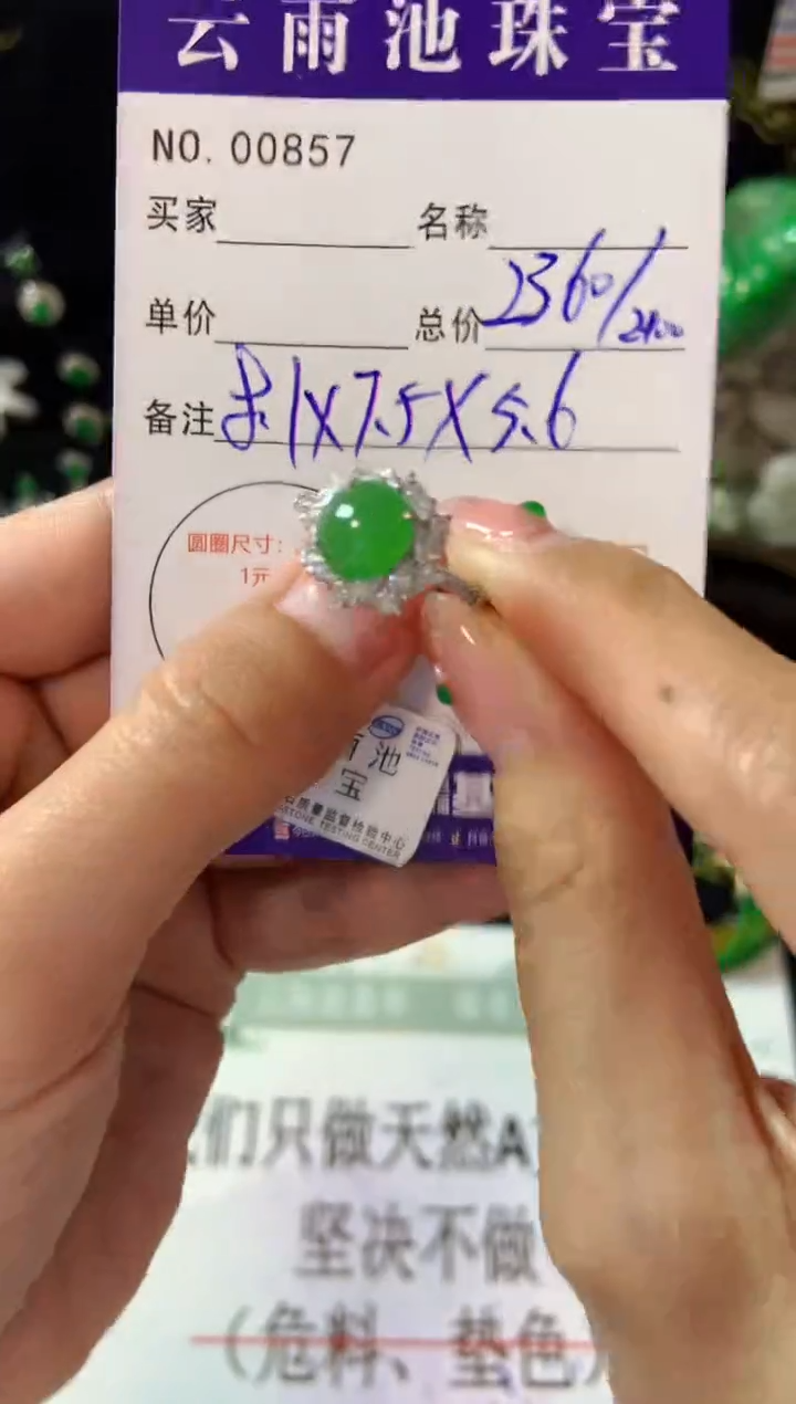 【闪购商品】翡翠戒指银S925镶嵌翡翠
