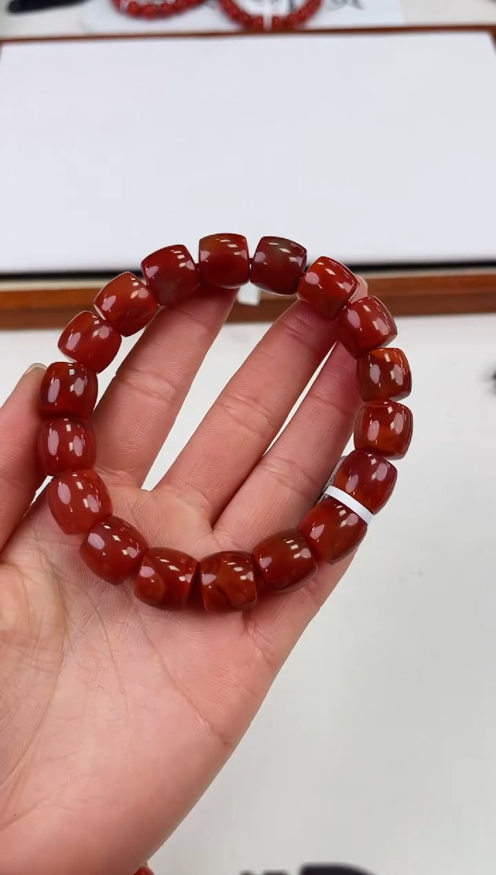【闪购商品】南红玛瑙瓦西直切手串12+未镶嵌一个/条