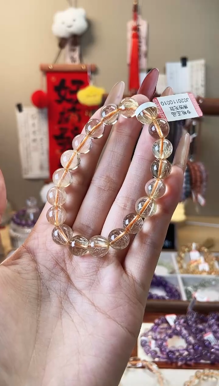 【闪购商品】水晶手串未镶嵌金发晶10mm