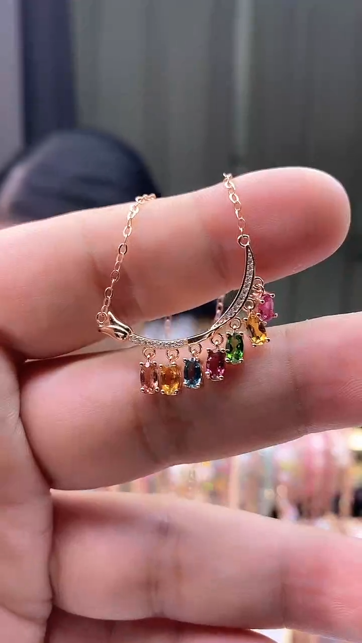 【闪购商品】碧玺项链银S925镶嵌354534354354354