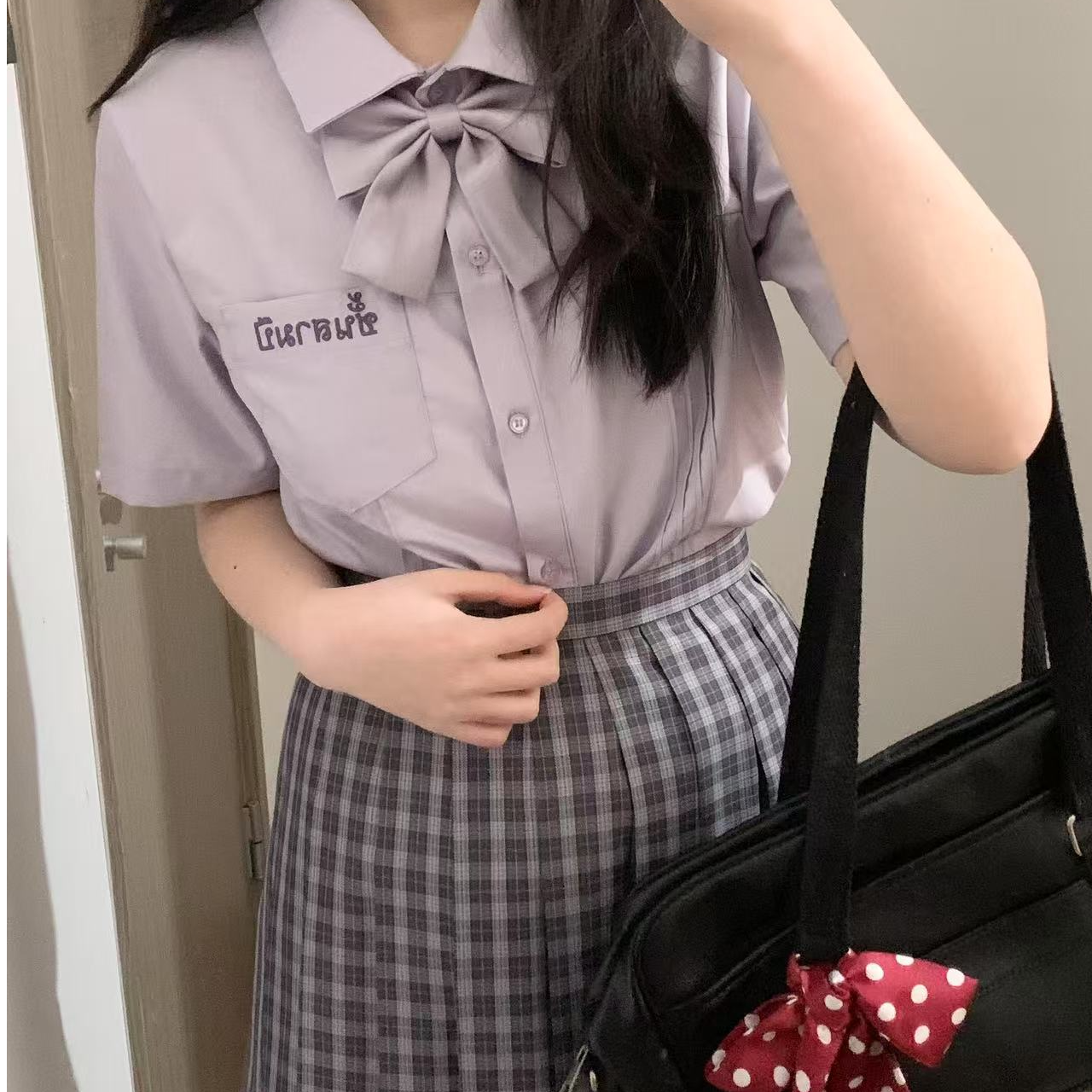 御茶家現货【正版原创JK· 薰岛中】甜辣妹校供制服格裙短裙秋冬