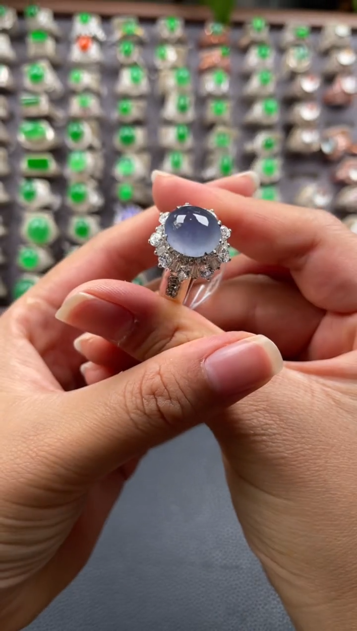 未镶嵌定制翡翠天然缅甸A货翡翠戒面 12.12