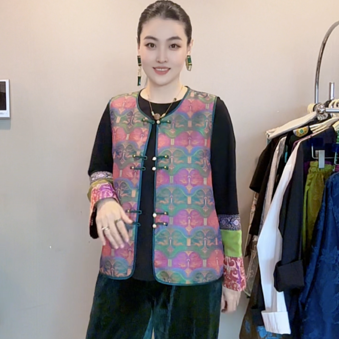 3393｛龙凤朱雀｝新中式原创设计时尚百搭国风马甲LOVE COLA