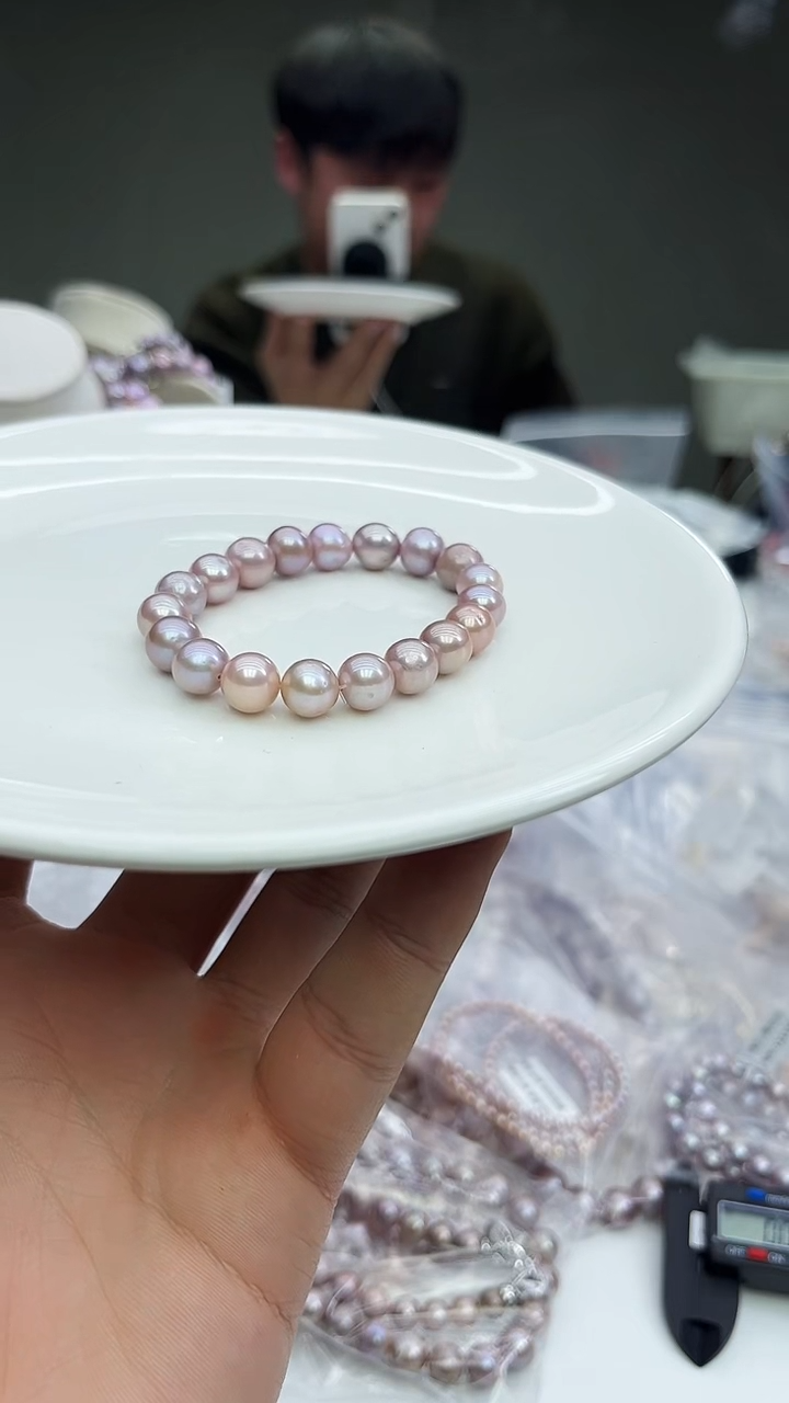 未镶嵌手链淡水珍珠紫色系手链