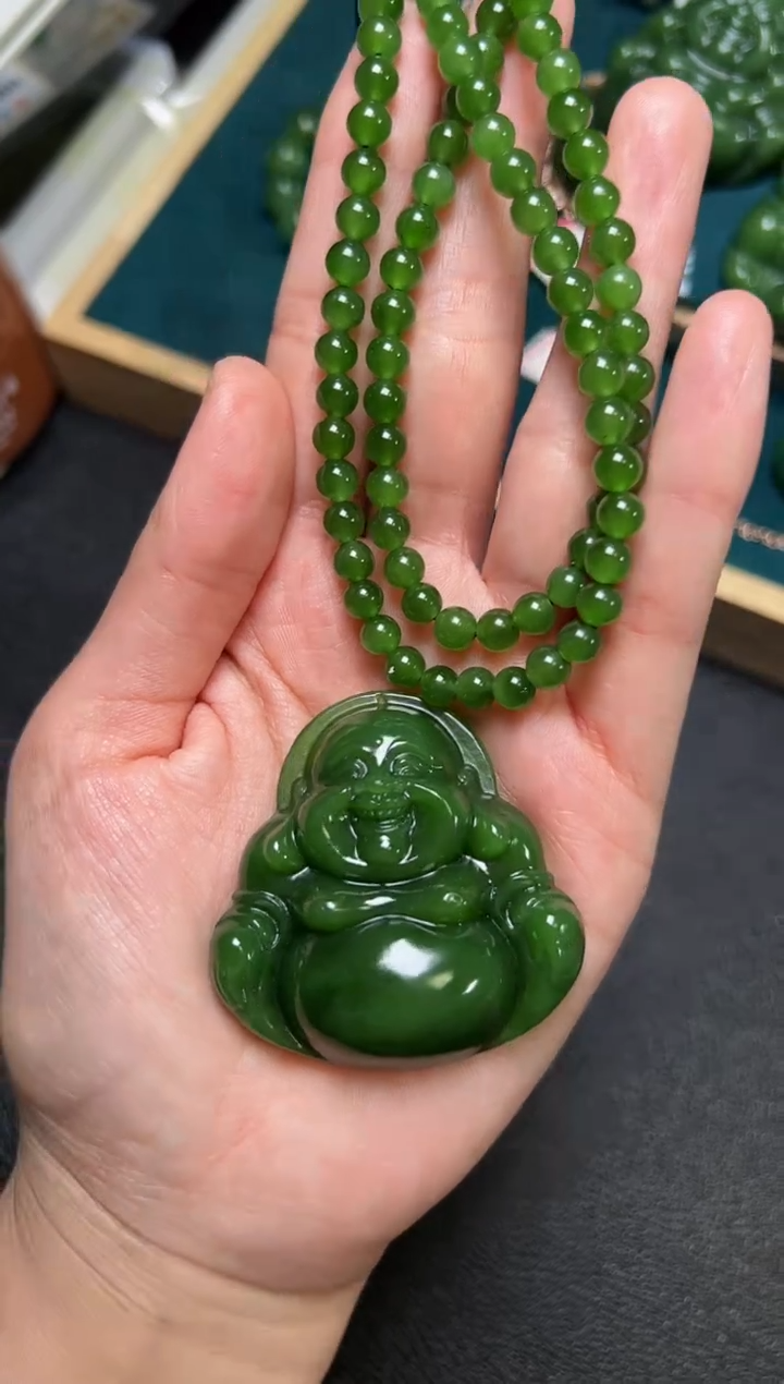 【闪购商品】和田玉（碧玉）颈饰未镶嵌碧玉48×49×15左右