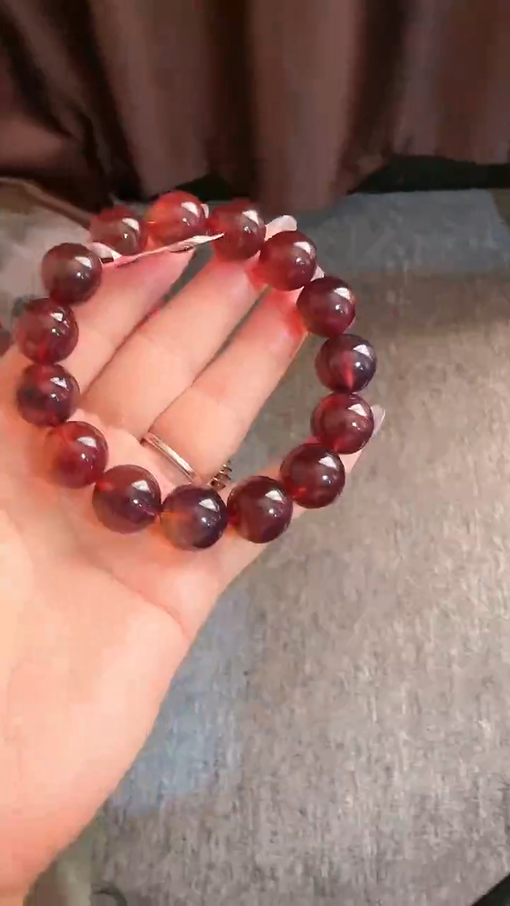 【闪购商品】琥珀手链未镶嵌规格14紫翳灵草手串#26