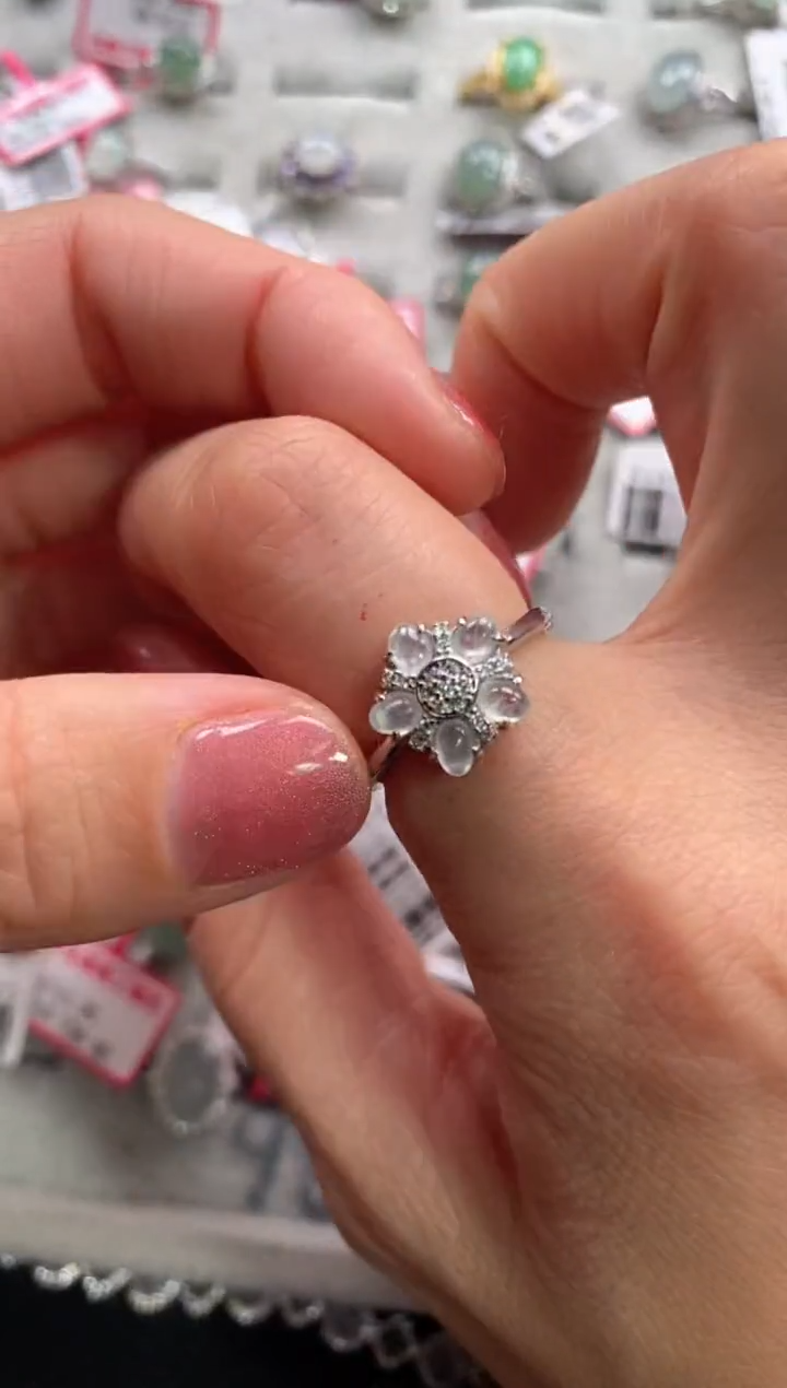 【闪购商品】翡翠戒指银S925镶嵌1111111111     1