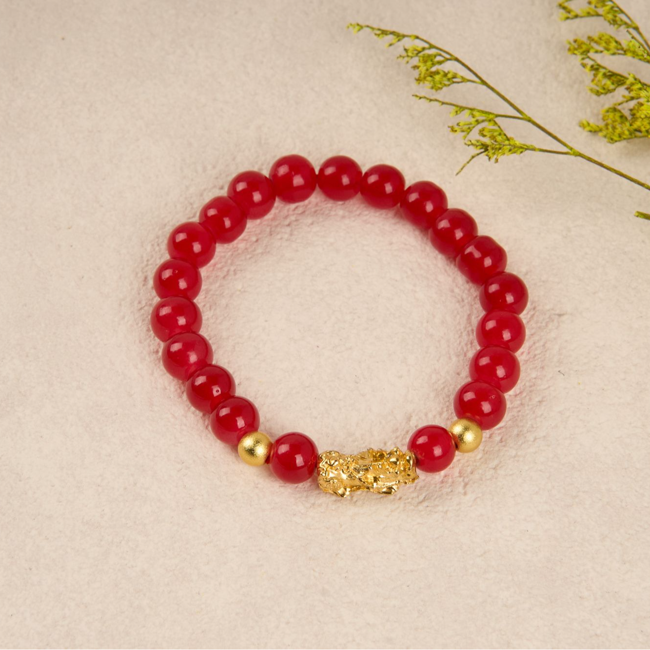 【Y.】简单进宝红貔貅手链合金镶嵌YKBR06